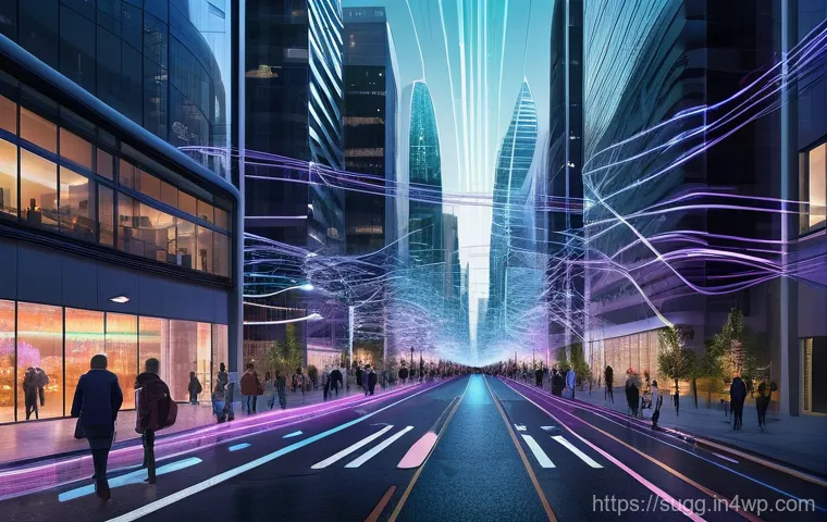 AI 추천 시스템의 데이터 수집 방법 - **Prompt:** A vibrant, futuristic scene depicting a benevolent AI system in the form of glowing, int...