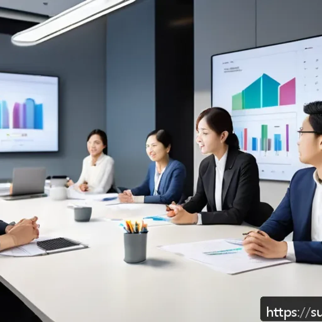 추천 시스템의 사용자 요구 사항 분석 - A detailed illustration of a diverse group of professionals conducting user interviews in a modern o...