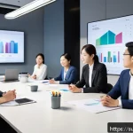 Home 19 추천 시스템의 사용자 요구 사항 분석 - A detailed illustration of a diverse group of professionals conducting user interviews in a modern o...