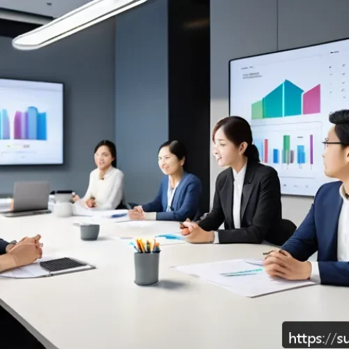 Home 31 추천 시스템의 사용자 요구 사항 분석 - A detailed illustration of a diverse group of professionals conducting user interviews in a modern o...