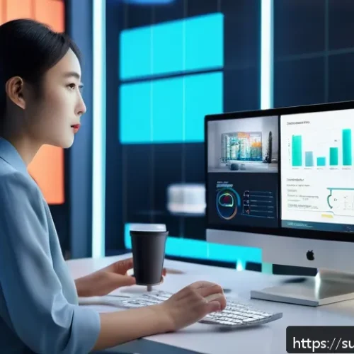 Home 30 추천 시스템의 예측 정확도 향상 기술 - A futuristic digital interface showing a hybrid recommendation system combining collaborative filter...