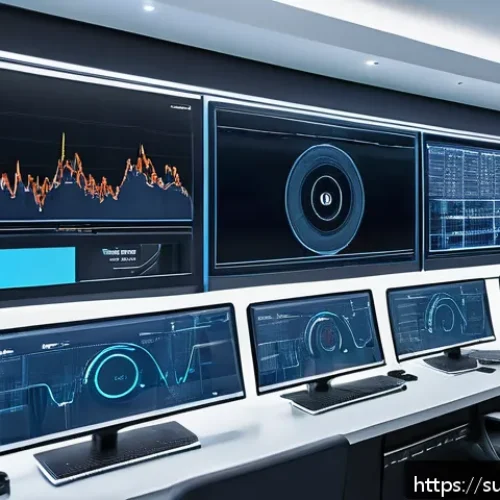 Home 17 AI 추천 시스템의 추천 품질 평가 기준 - A high-tech control room with multiple large digital screens displaying complex recommendation syste...